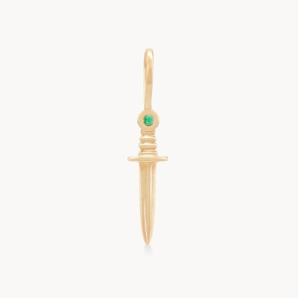 Bluboho small dagger charm with emerald - Picture 1 of 5